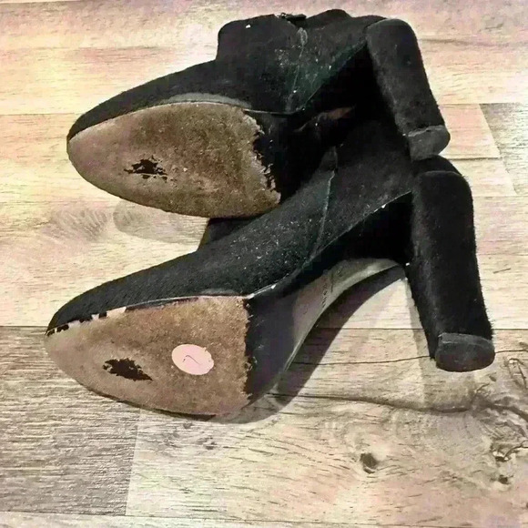 Theory high heel Debra platform high heel ankle boots in black calf hair Sz 38/7 - Picture 4 of 4